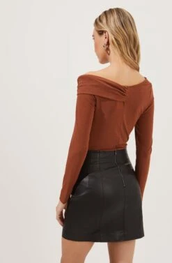 Meika Faux Leather Mini Skirt -Chic Ladies Wear Shop ACT16855 CARAMEL 5 2606b845 b445 4ef9 8bc4 fce057ba8df3