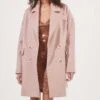 Rhea Double Breasted Coat -Chic Ladies Wear Shop ACT16870 DUSTYPINK 2