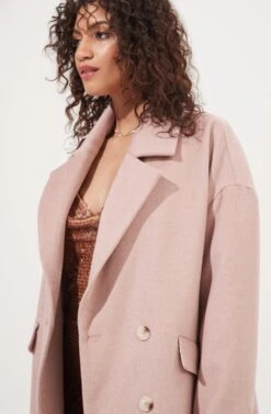 Rhea Double Breasted Coat -Chic Ladies Wear Shop ACT16870 DUSTYPINK 4