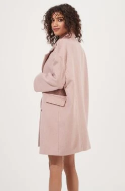 Rhea Double Breasted Coat -Chic Ladies Wear Shop ACT16870 DUSTYPINK 6
