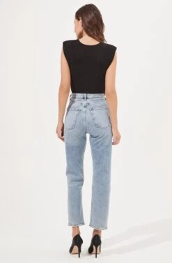 Stella Metallic V Neck Bodysuit -Chic Ladies Wear Shop ACT16897 BLACK 4