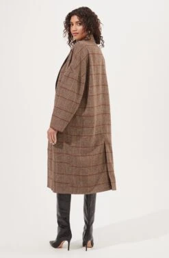 Dalary Plaid Oversized Coat 13 Dalary Plaid Oversized Coat -Chic Ladies Wear Shop ACT16901 BROWNMULTIPLAID 3