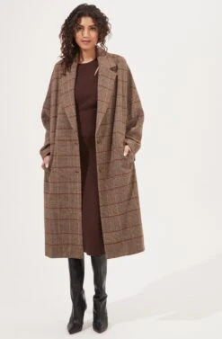 Dalary Plaid Oversized Coat 11 Dalary Plaid Oversized Coat -Chic Ladies Wear Shop ACT16901 BROWNMULTIPLAID 5