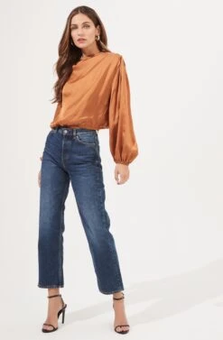 Meilani Satin Cowl Neck Top -Chic Ladies Wear Shop ACT16904 GOLDENAMBER 1