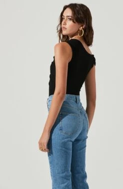 Montrose Off Shoulder Cutout Bodysuit -Chic Ladies Wear Shop ACT16962 BLACK 4