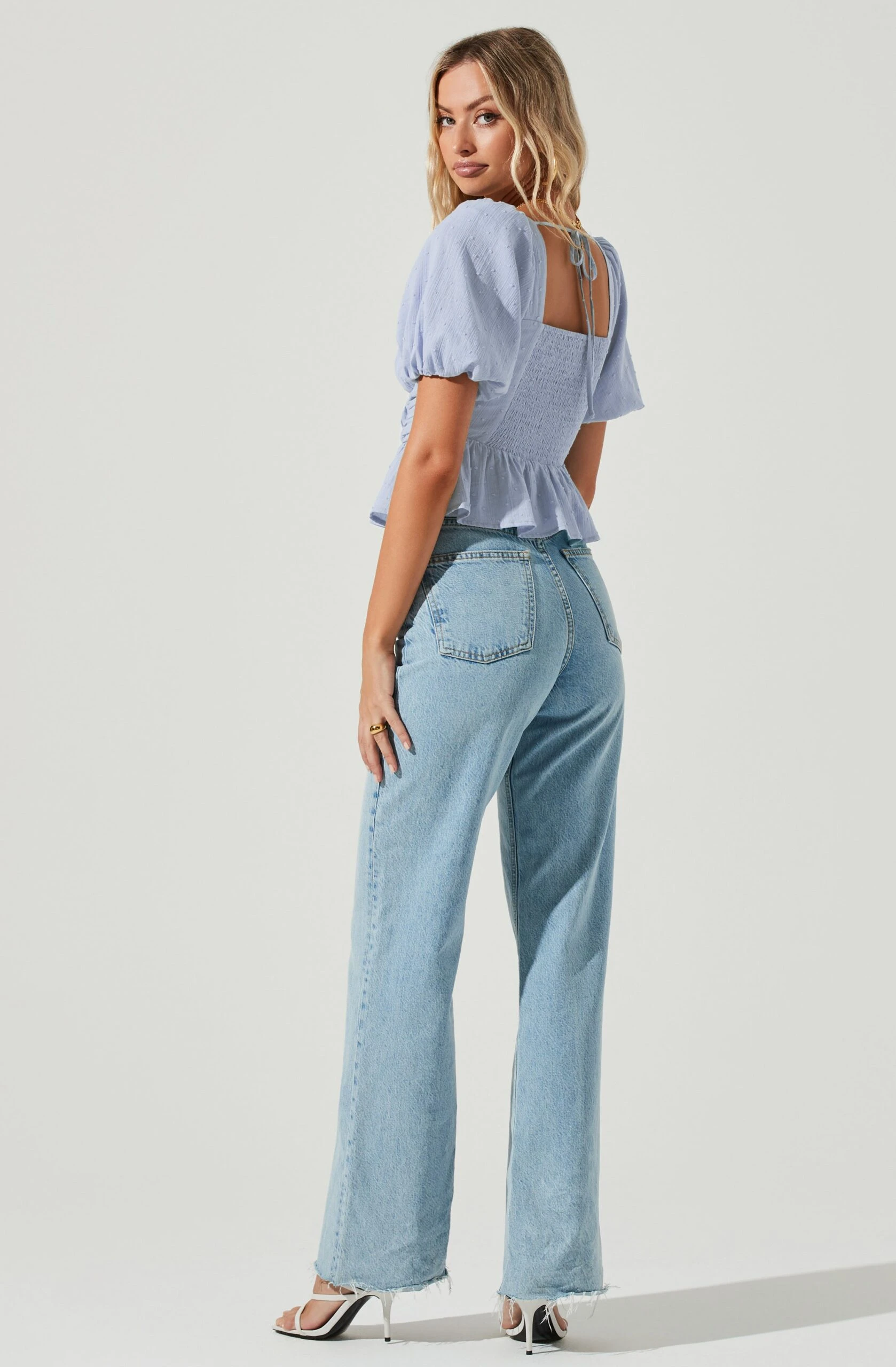 Clairemont Sweetheart Neck Puff Sleeve Peplum Top 7 Clairemont Sweetheart Neck Puff Sleeve Peplum Top - Image 5