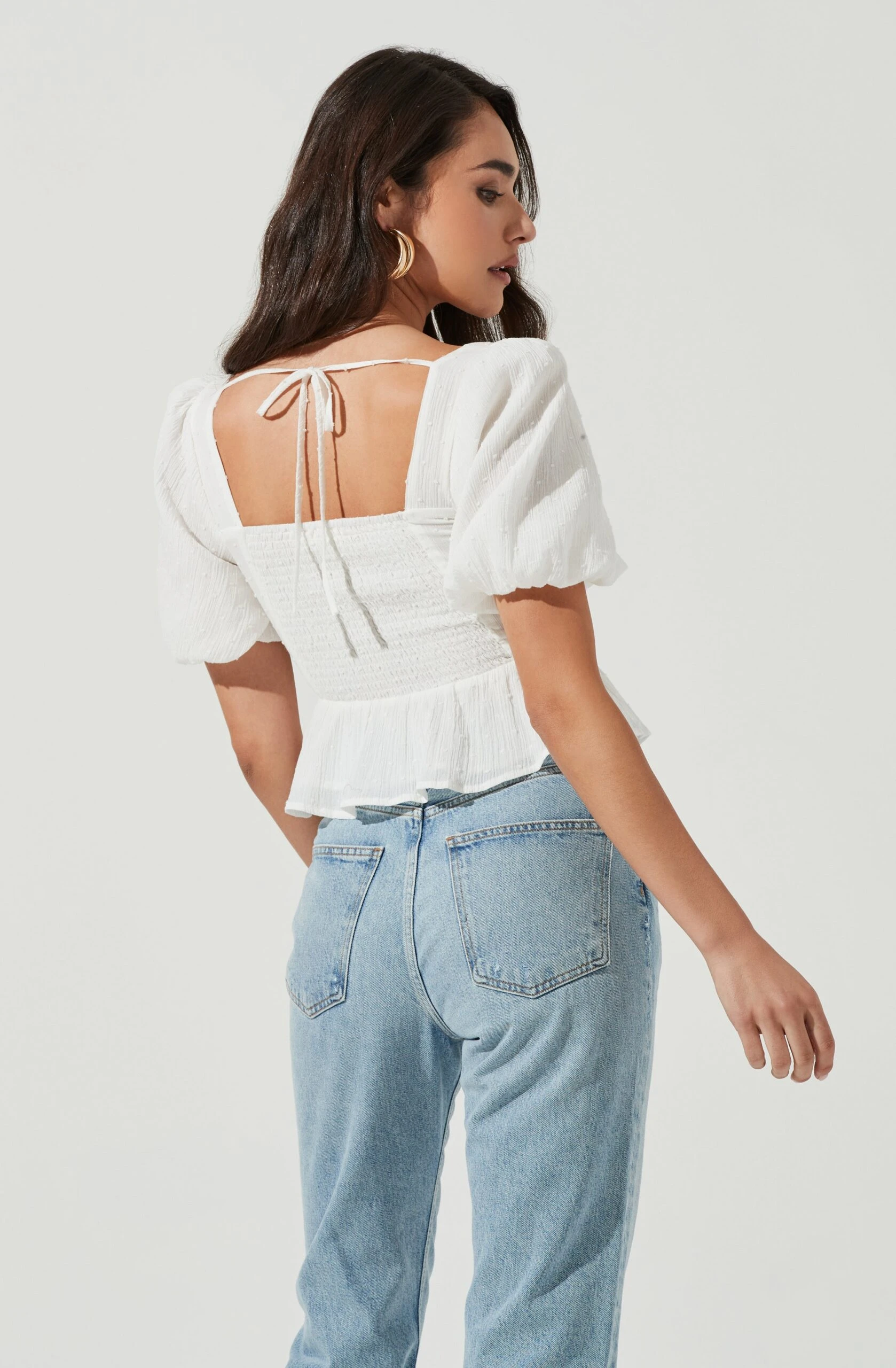 Clairemont Sweetheart Neck Puff Sleeve Peplum Top 14 Clairemont Sweetheart Neck Puff Sleeve Peplum Top - Image 12