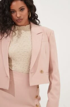 Woodbury Cropped Blazer -Chic Ladies Wear Shop ACT16986 BLUSH 4