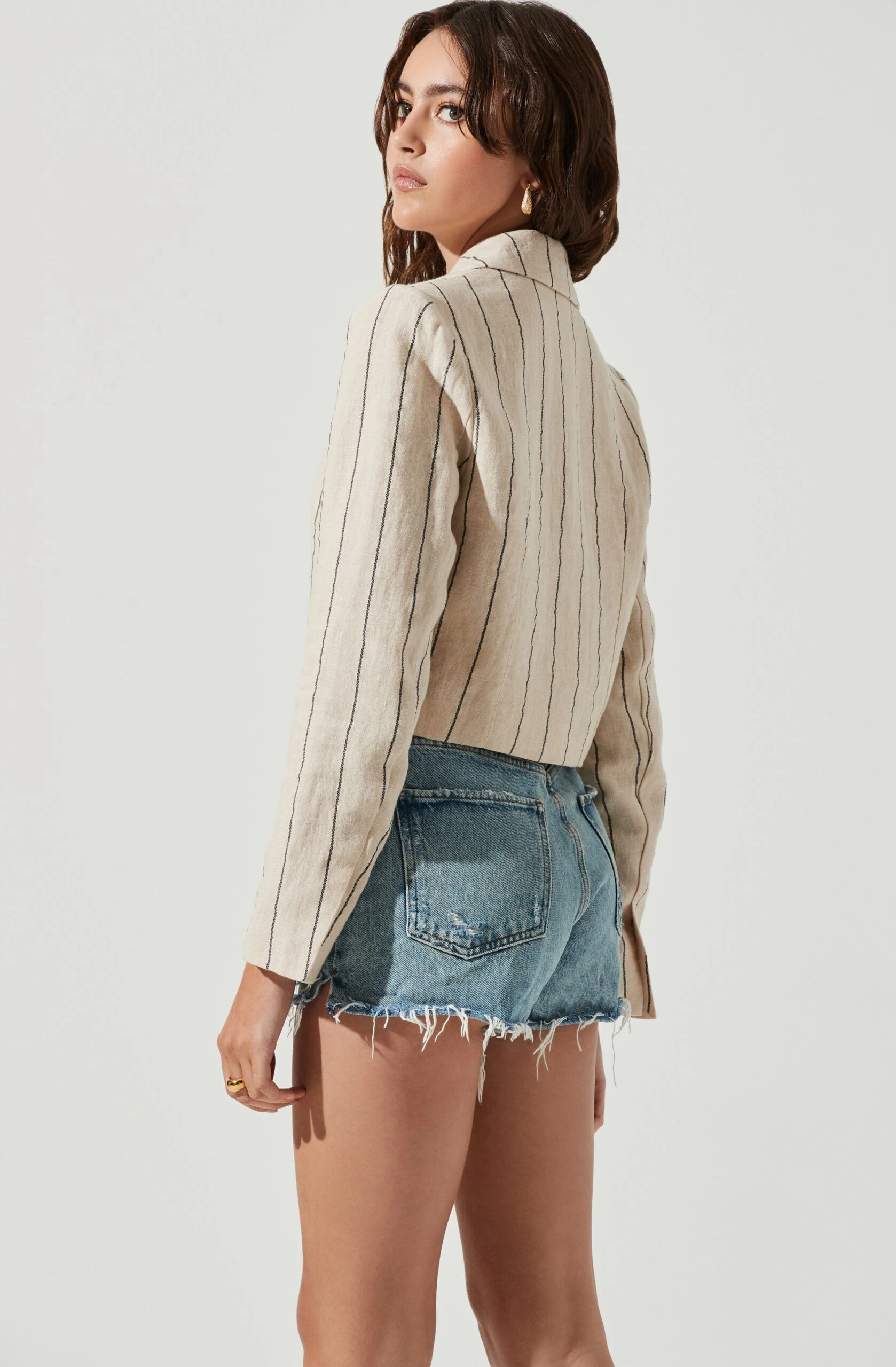 Rozette Cropped Pinstripe Jacket 6 Rozette Cropped Pinstripe Jacket - Image 4