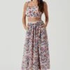 Terra Bella Floral Maxi Skirt -Chic Ladies Wear Shop ACT17024 PEACHORANGEMULTIFLORAL 0723