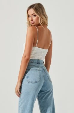 Millbrae Textured Polka Dot Bustier Bodysuit -Chic Ladies Wear Shop ACT17030 WHITE 4