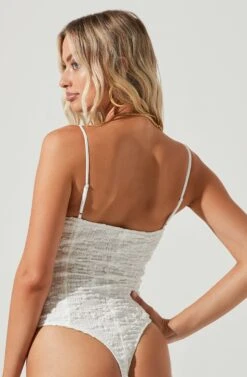 Millbrae Textured Polka Dot Bustier Bodysuit -Chic Ladies Wear Shop ACT17030 WHITE 6