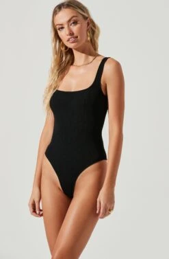 Elmira Cutout Cross Strap Bodysuit -Chic Ladies Wear Shop ACT17053 BLACK 5