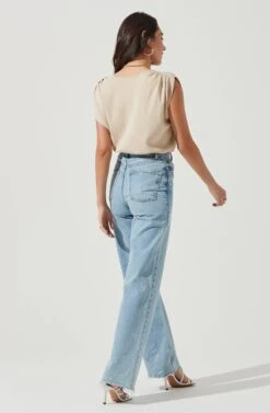 Aldrin Wrap Front Bodysuit -Chic Ladies Wear Shop ACT17068 BONE 4