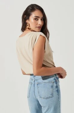 Aldrin Wrap Front Bodysuit -Chic Ladies Wear Shop ACT17068 BONE 5