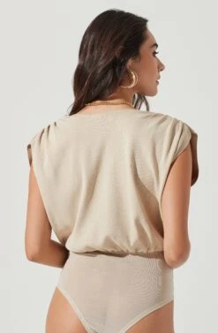 Aldrin Wrap Front Bodysuit -Chic Ladies Wear Shop ACT17068 BONE 7