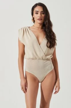 Aldrin Wrap Front Bodysuit -Chic Ladies Wear Shop ACT17068 BONE 8
