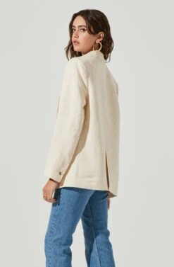 Rio Oversized Linen Blazer -Chic Ladies Wear Shop ACT17090 CREAM 4