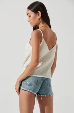 Janis Textured Knot Front Cami -Chic Ladies Wear Shop ACT17099 CREAM 1748