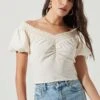Delano Off Shoulder Puff Sleeve Top -Chic Ladies Wear Shop ACT17104 WHITE 6