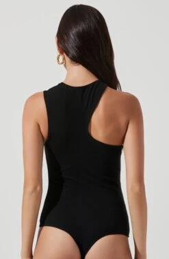 Valley Sleeveless Ribbed Knit Cutout Bodysuit 16 Valley Sleeveless Ribbed Knit Cutout Bodysuit -Chic Ladies Wear Shop ACT17125 BLACK 1633