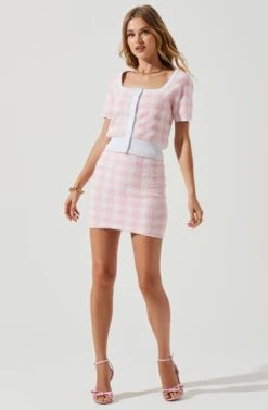 Mindy Terry Cloth Checkered Mini Skirt