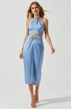 Robin Tie Waist Cutout Midi Skirt
