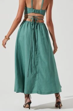 Divine Tie Waist Maxi Skirt -Chic Ladies Wear Shop ACT17191 DARKSAGE 1209