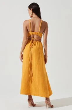 Divine Tie Waist Maxi Skirt -Chic Ladies Wear Shop ACT17191 MARIGOLD 0275