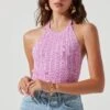 Tulla Ribbed Knit Halter Bodysuit -Chic Ladies Wear Shop ACT17203 PINKMELANGE 1474