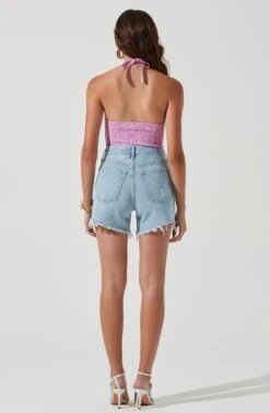 Tulla Ribbed Knit Halter Bodysuit 12 Tulla Ribbed Knit Halter Bodysuit -Chic Ladies Wear Shop ACT17203 PINKMELANGE 1478