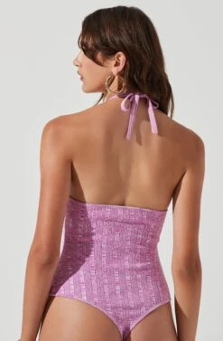 Tulla Ribbed Knit Halter Bodysuit 11 Tulla Ribbed Knit Halter Bodysuit -Chic Ladies Wear Shop ACT17203 PINKMELANGE 1485