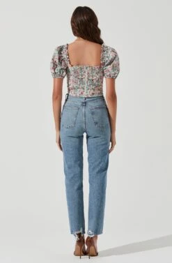 Romilly Floral Puff Sleeve Top -Chic Ladies Wear Shop ACT17221 FUCHSIAMULTIFLORAL 5