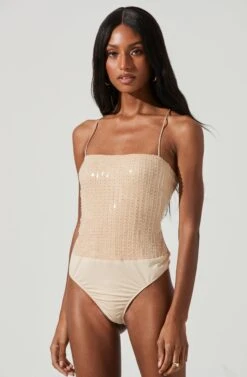 Zahara Beaded Strappy Bodysuit -Chic Ladies Wear Shop ACT17295 NUDE 0956