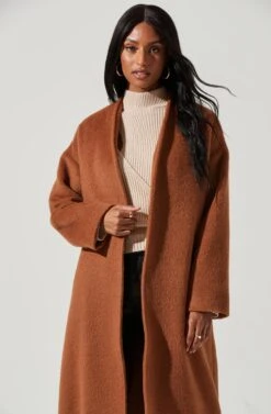 Berkley Tie Waist Coat -Chic Ladies Wear Shop ACT17309 CAMEL 0811