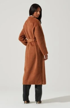 Berkley Tie Waist Coat -Chic Ladies Wear Shop ACT17309 CAMEL 0828