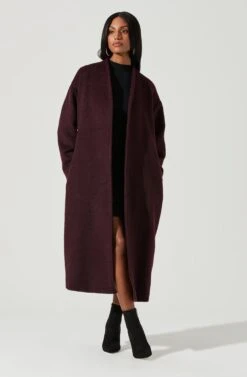 Berkley Tie Waist Coat -Chic Ladies Wear Shop ACT17309 WINE 1530