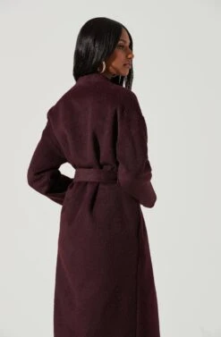 Berkley Tie Waist Coat -Chic Ladies Wear Shop ACT17309 WINE 1553