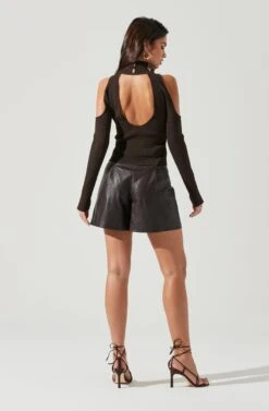 Carlotta Cold Shoulder Turtleneck Top -Chic Ladies Wear Shop ACT17324 DARKOLIVE 1810 4