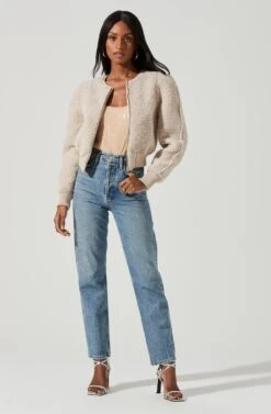 Stacy Faux Fur Jacket -Chic Ladies Wear Shop ACT17335 IVORY 0968