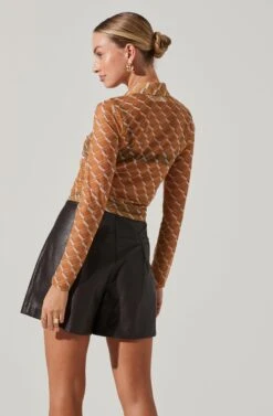 Wilma Faux Leather Shorts -Chic Ladies Wear Shop ACT17338M MUSTARDCREAMGEO 4 43d8f3fb 6252 42aa bac6 5d8b468d2c43