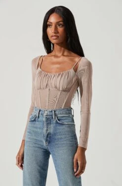 Vienna Mesh Long Sleeve Bodysuit -Chic Ladies Wear Shop ACT17344 NUDE 0251 1b5851b0 1f0f 4c36 84ea 9718d084bdaf