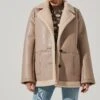 Francine Faux Leather Shearling Jacket -Chic Ladies Wear Shop ACT17356 TAUPE 11641