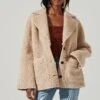 Willow Faux Shearling Coat -Chic Ladies Wear Shop ACT17357 NATURAL 3