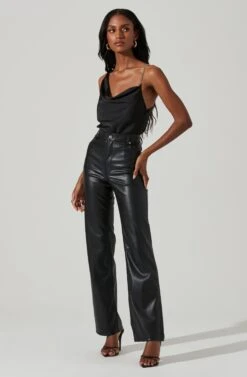 Larisa Satin Rhinestone Strap Top -Chic Ladies Wear Shop ACT17390 BLACK 2