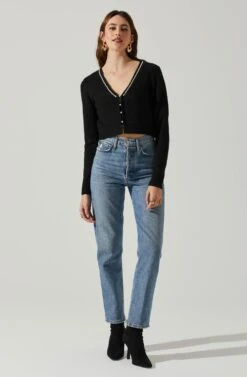 Melissa Pearl Embellished Cardigan Sweater -Chic Ladies Wear Shop ACT17475P BLACK 1