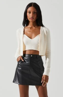 Melissa Pearl Embellished Cardigan Sweater -Chic Ladies Wear Shop ACT17475P CREAM 2