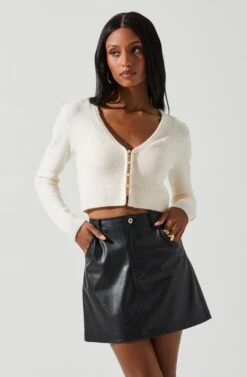 Melissa Pearl Embellished Cardigan Sweater -Chic Ladies Wear Shop ACT17475P CREAM 4