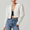 Madrigal Cropped Tweed Jacket -Chic Ladies Wear Shop ACT17515 OFFWHITE 3