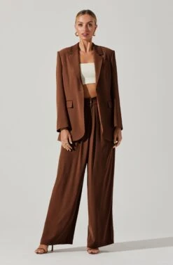 Laudine Oversized Blazer -Chic Ladies Wear Shop ACT17526 BROWN 1 2